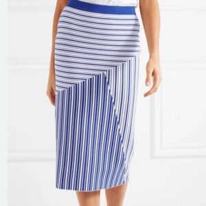 Rebecca Vallance Blue and White Corsica Striped Pencil Skirt